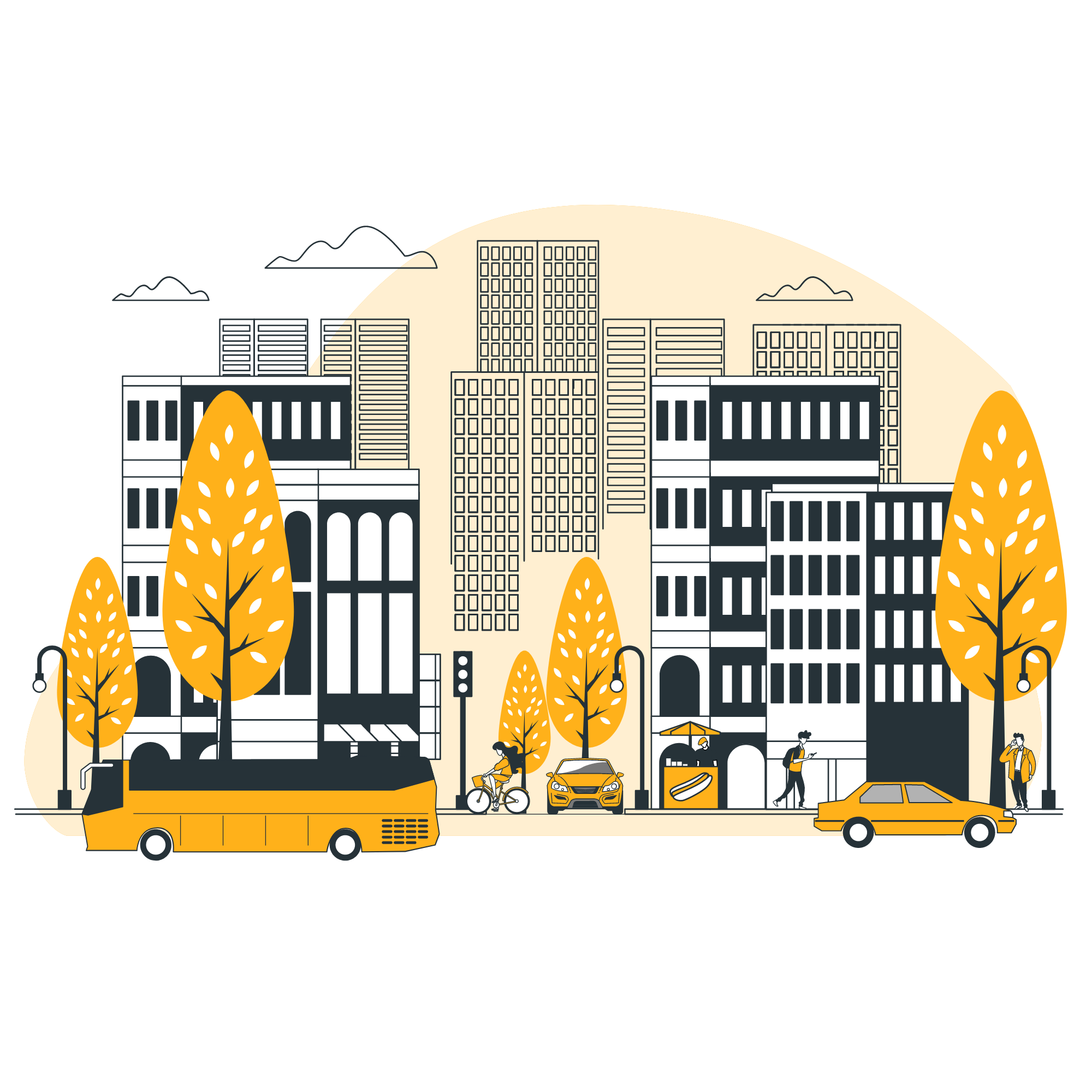 Drawing of a city
